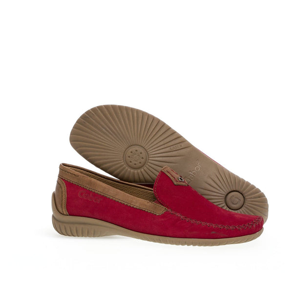 Gabor 46.090.48 California Ladies Red Leather Slip On Shoes-elevate your sole