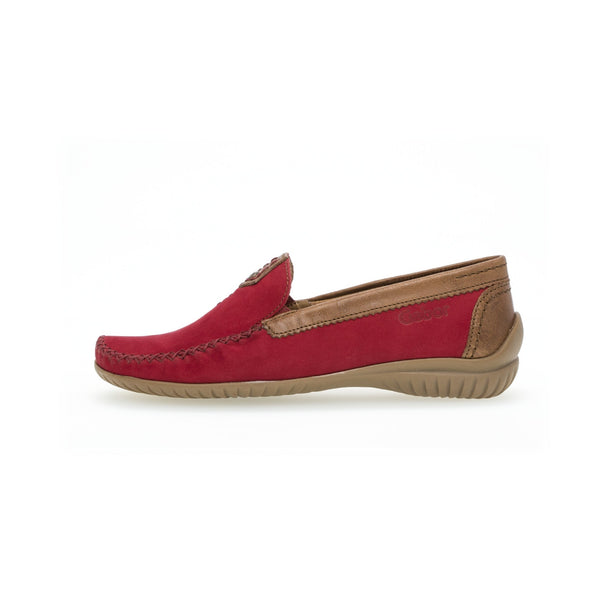 Gabor 46.090.48 California Ladies Red Leather Slip On Shoes-elevate your sole
