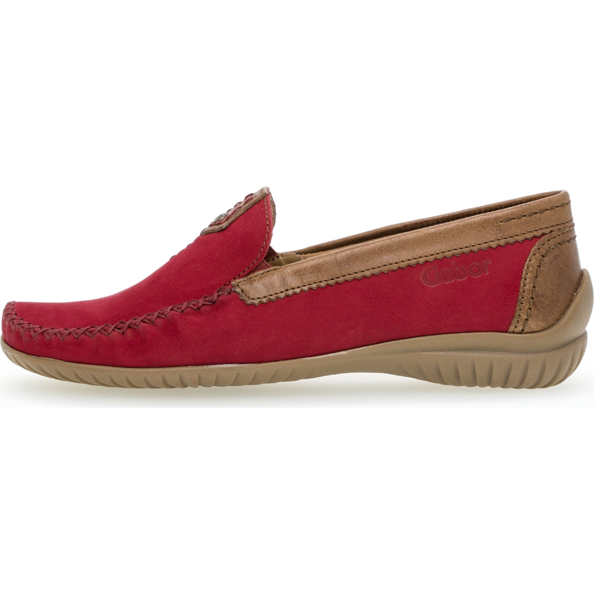 Gabor 46.090.48 California Ladies Red Leather Slip On Shoes-elevate your sole