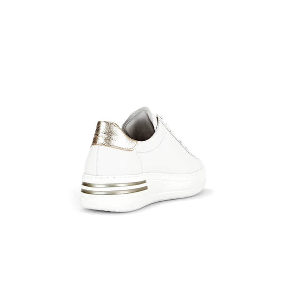 Gabor 46.395.62 Keystone Ladies White Leather Lace Up Trainers-elevate your sole