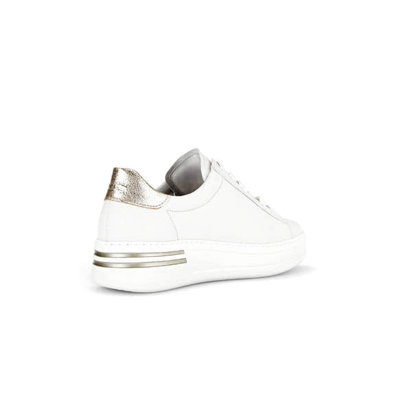 Gabor 46.395.62 Keystone Ladies White Leather Lace Up Trainers-elevate your sole