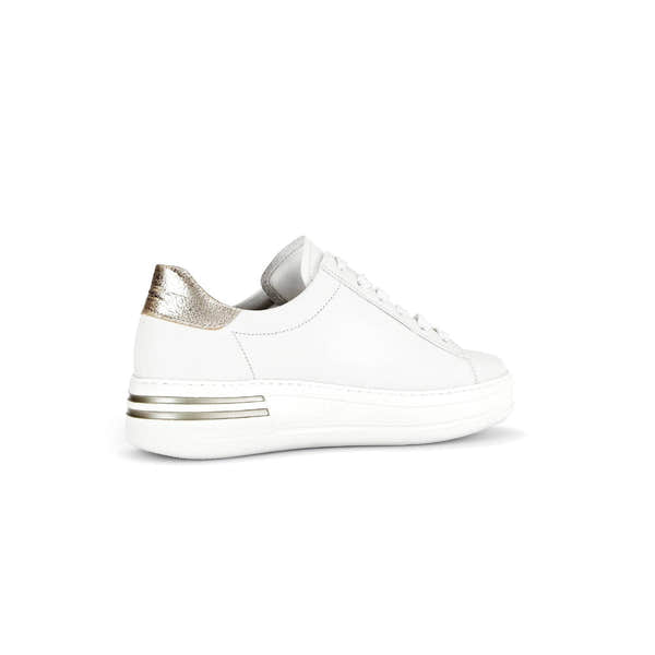 Gabor 46.395.62 Keystone Ladies White Leather Lace Up Trainers-elevate your sole