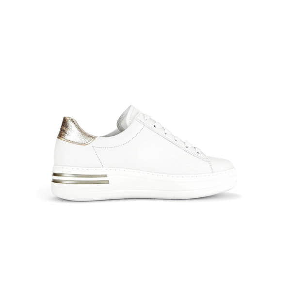 Gabor 46.395.62 Keystone Ladies White Leather Lace Up Trainers-elevate your sole