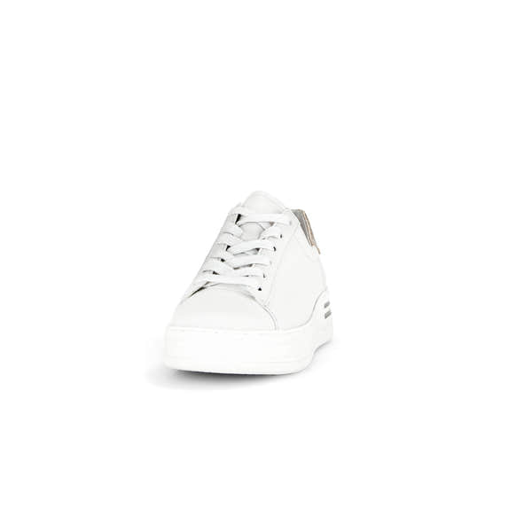 Gabor 46.395.62 Keystone Ladies White Leather Lace Up Trainers-elevate your sole