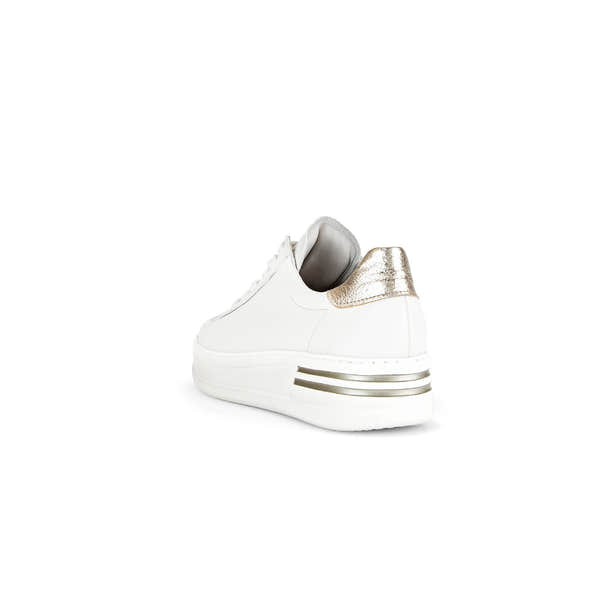 Gabor 46.395.62 Keystone Ladies White Leather Lace Up Trainers-elevate your sole
