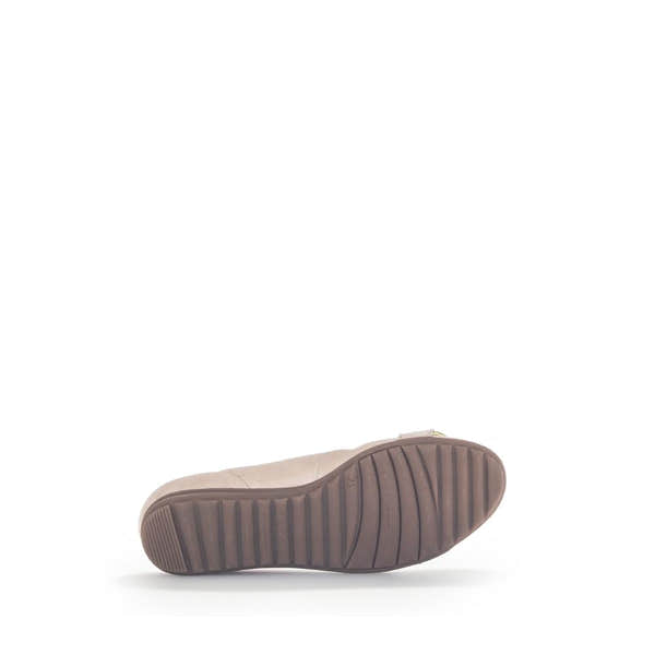 Gabor Sabia women's tan suede slip-on shoes with rubber sole, stylish and comfortable for everyday wear.