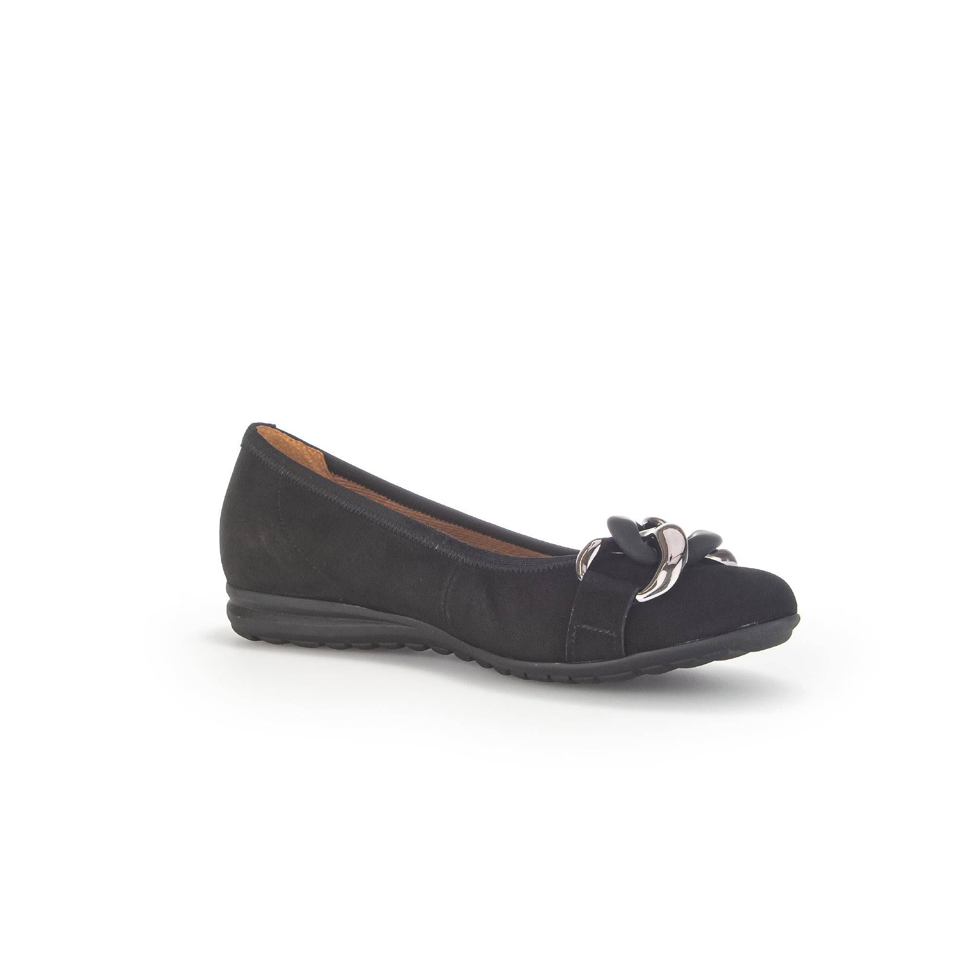 Gabor 42.625.47 Sabia Ladies Black Suede Slip On Shoes-elevate your sole