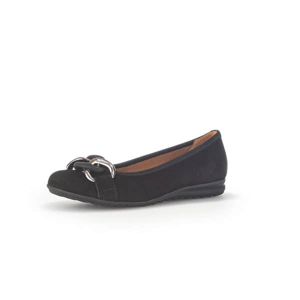 Gabor 42.625.47 Sabia Ladies Black Suede Slip On Shoes-elevate your sole