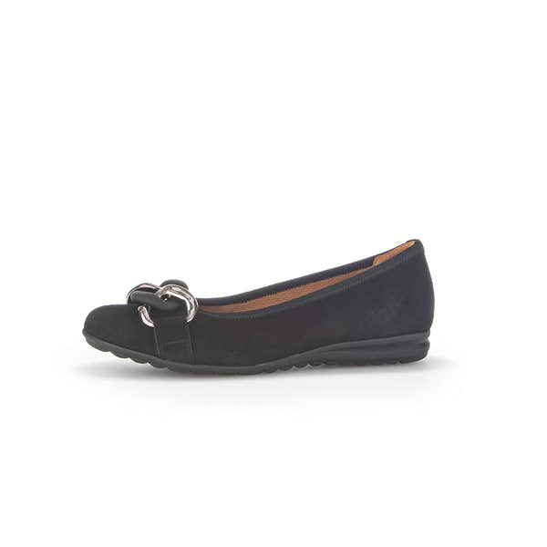 Gabor 42.625.47 Sabia Ladies Black Suede Slip On Shoes-elevate your sole