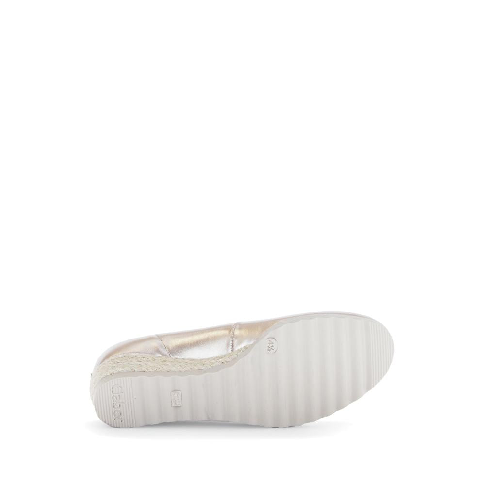 Gabor Epworth Ladies Gold Leather Slip-On Shoes, cushioned sole, low heel, slip-on design, comfort footwear.