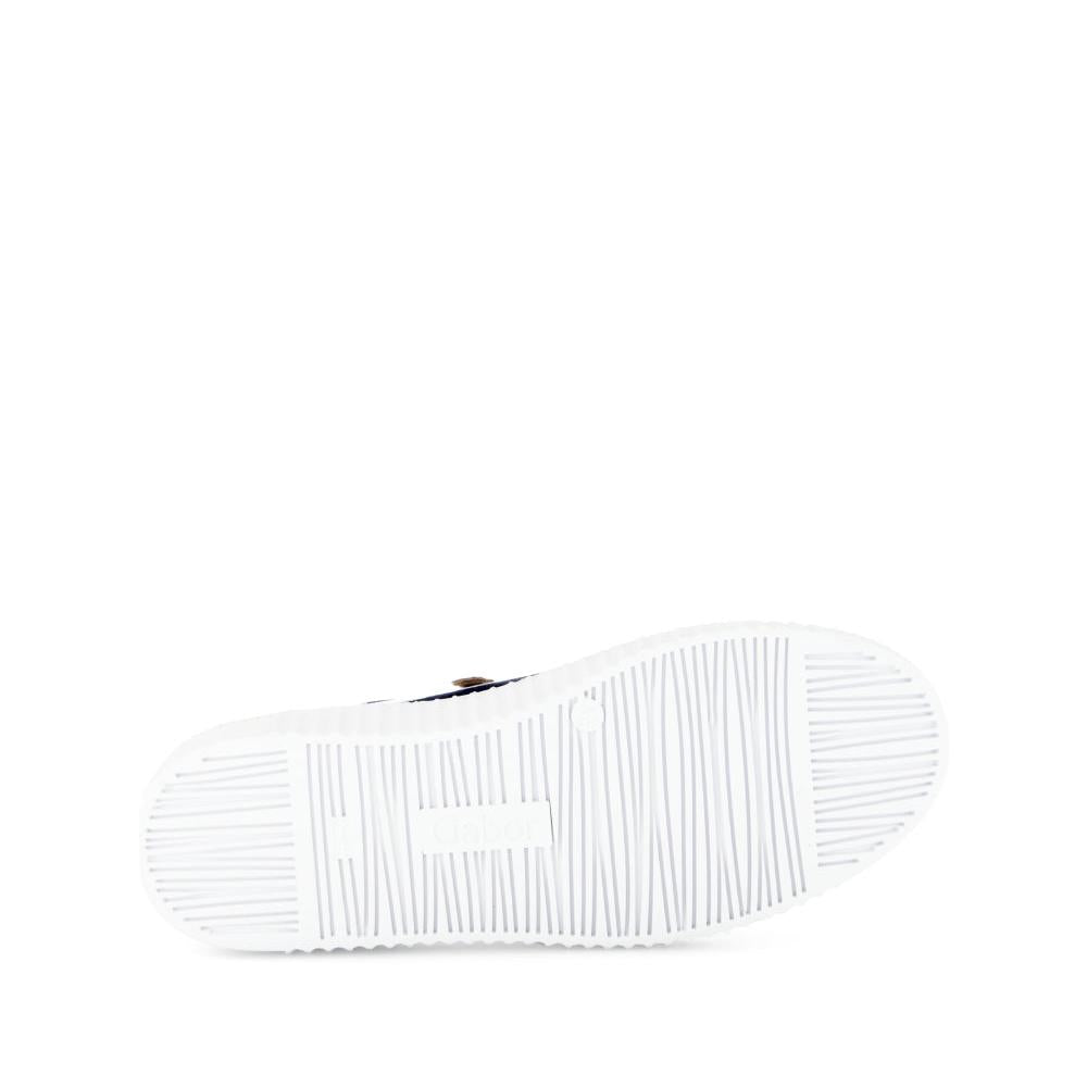 Gabor 63.330.20 Wemo Ladies Multi Leather Trainers with Zip and Lace, White Rubber Sole, stylish in design.