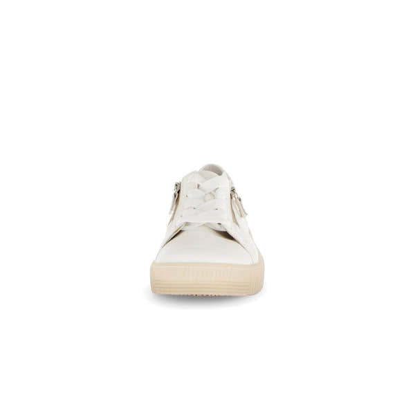 Gabor 63.334.20 women's creamy white leather trainers with zip and lace-up closure, stylish and comfortable footwear.