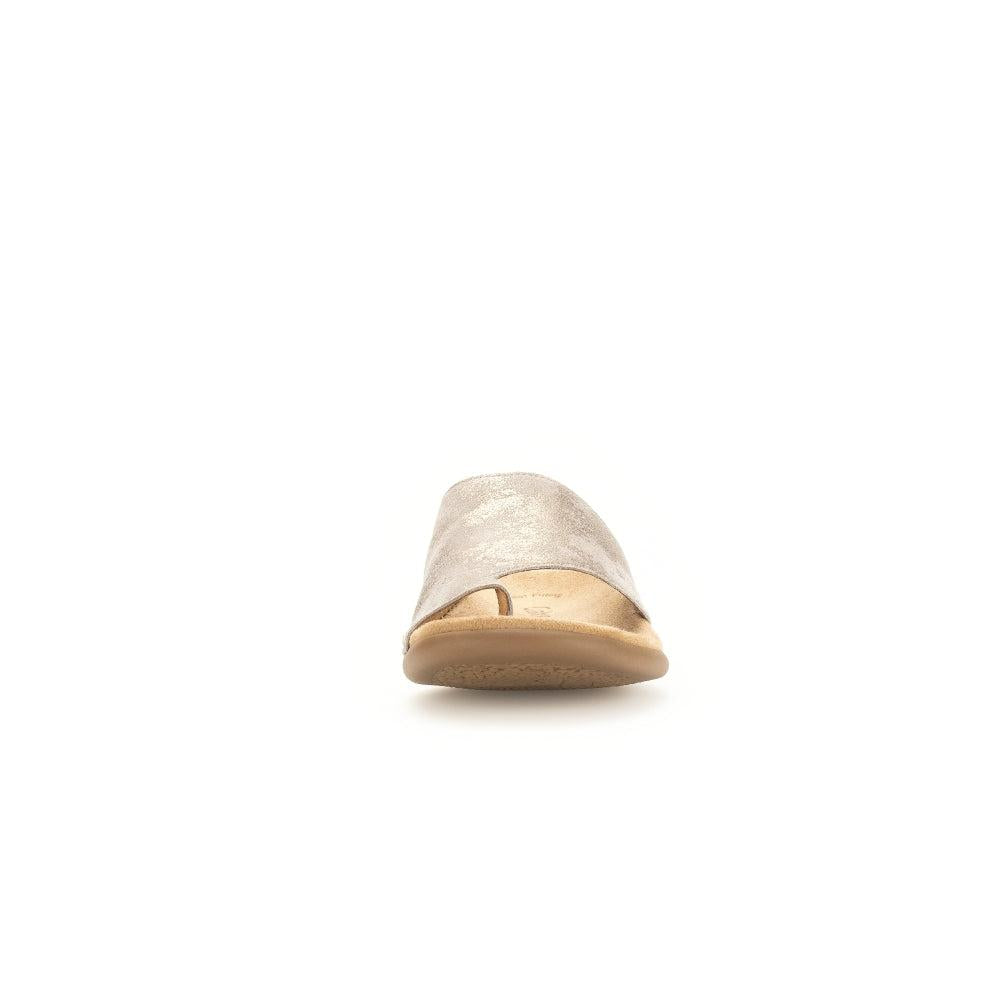 Gabor Lanzarote Ladies Beige Multi Leather Slip-On Sandals, stylish and comfortable open-toe footwear for women.