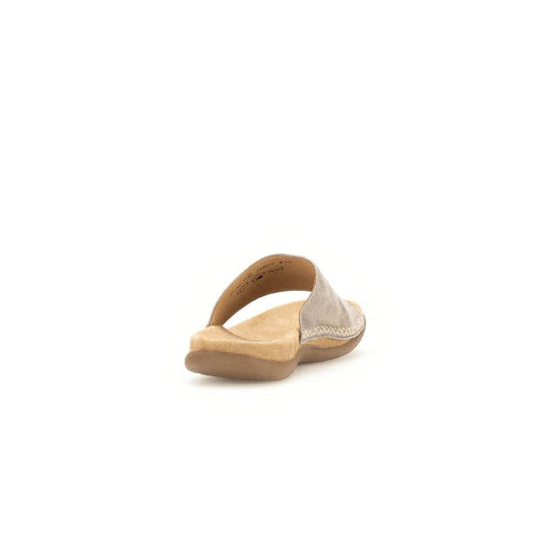 Gabor Lanzarote Ladies Beige Multi Leather Slip-On Sandals, comfortable open-toe footwear with cushioned insole and slip-on design.