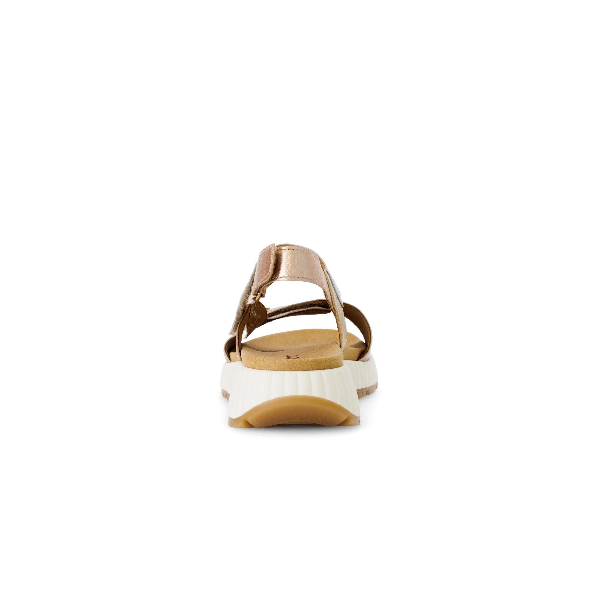 Gabor 64.582.62 Damen beige Leder Touch Fastening Sandalen with chunky sole and adjustable strap.