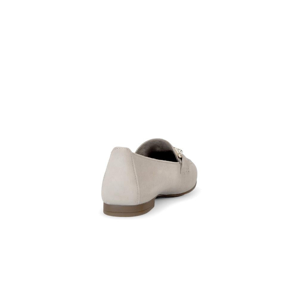 Gabor ladies tan suede slip-on shoes with rounded toe and low heel, stylish and comfortable for casual wear.