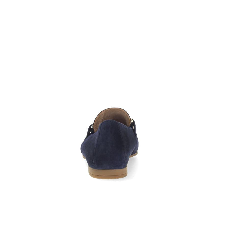Gabor women's dark blue suede slip-on shoes with tan sole, stylish and comfortable footwear.