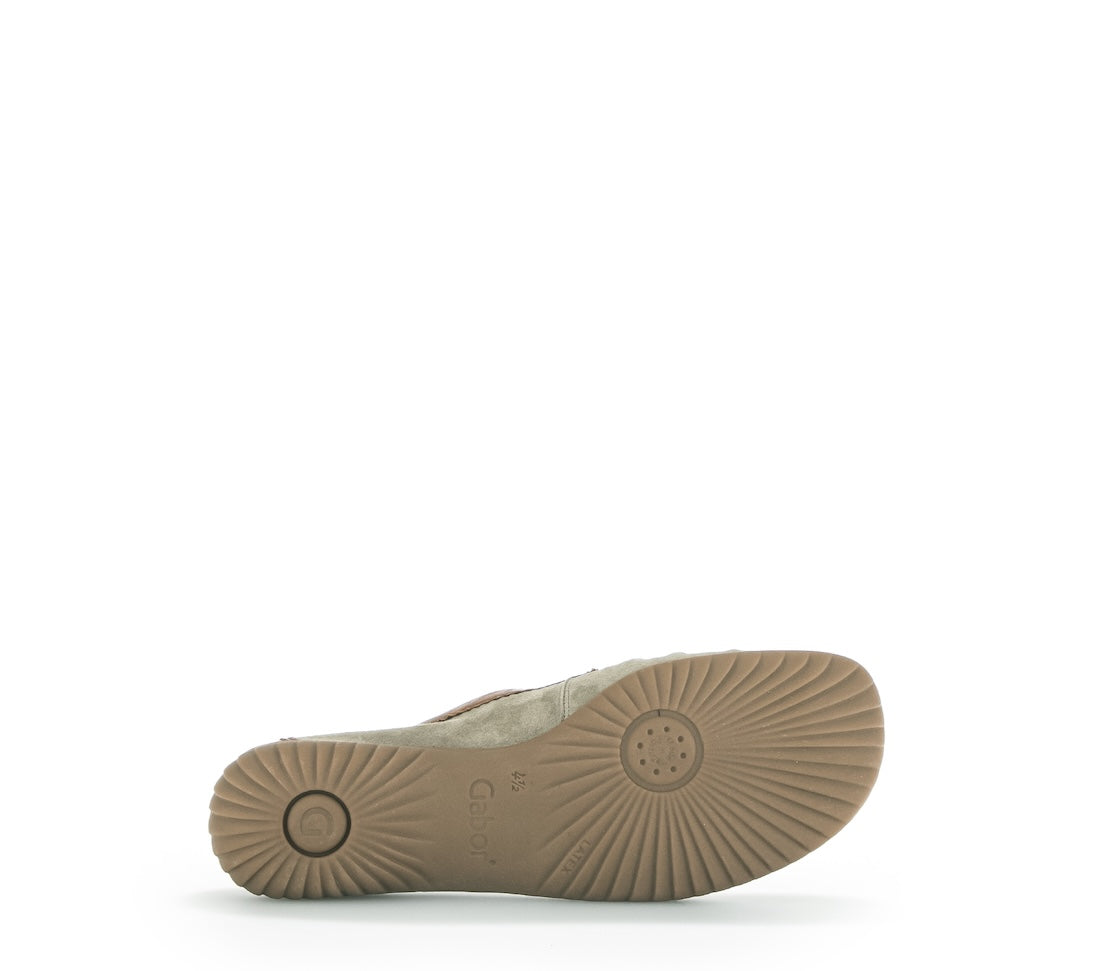 Gabor California Ladies Grey Suede Slip-On Shoes with rubber sole and comfortable design.