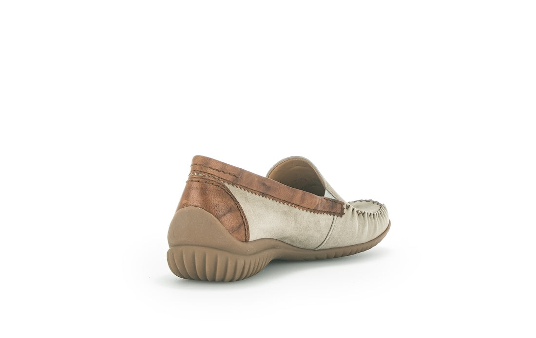 Gabor California Ladies Grey Suede Slip-On Shoes with cushioned sole and low heel, stylish and comfortable footwear.