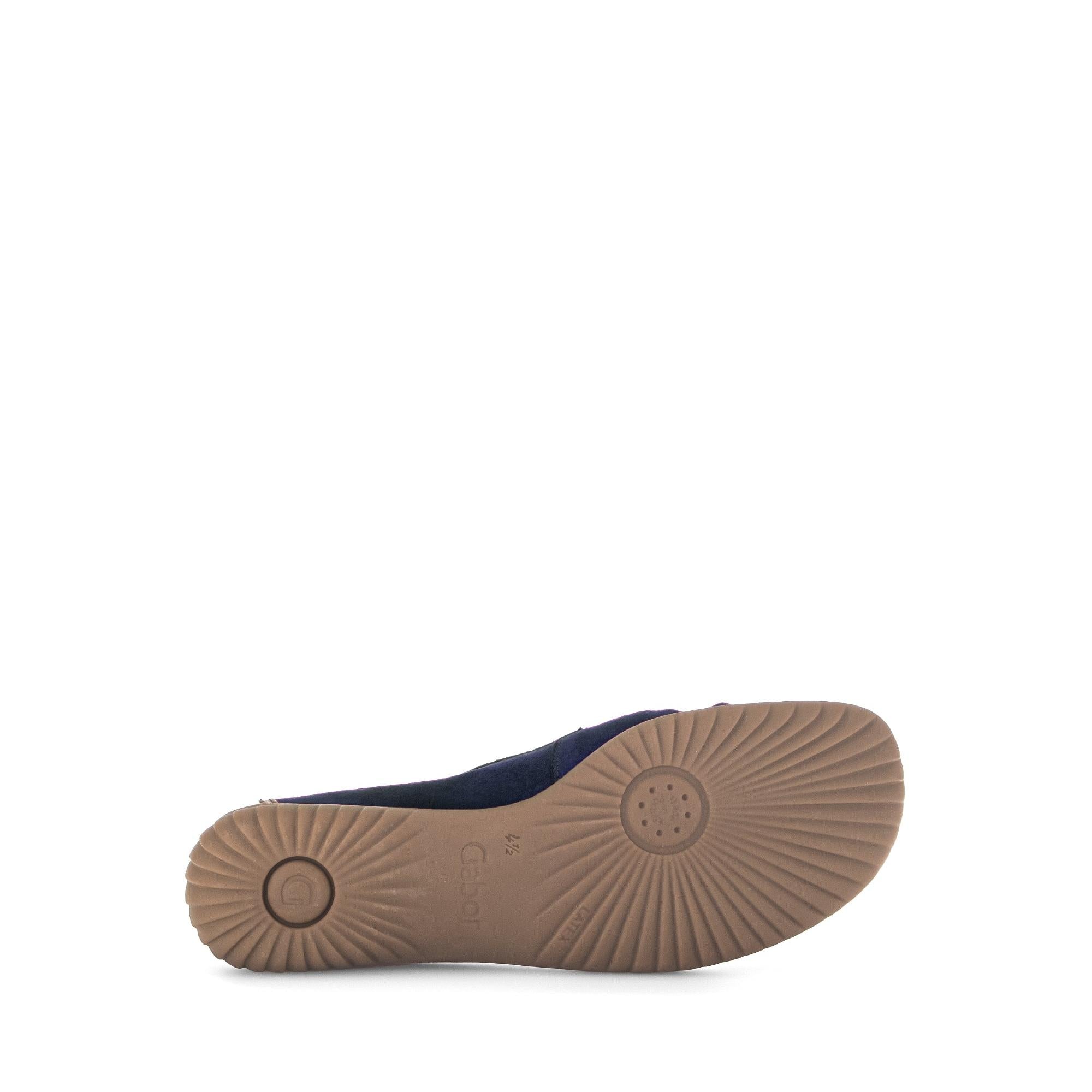 Gabor California Ladies Dark Blue Nubuck Slip-On Shoes with rubber sole and minimalist design.