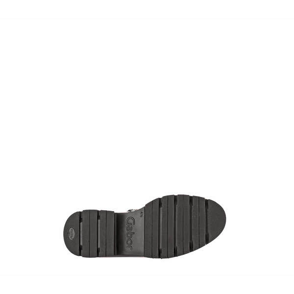 Gabor Ladies Brown Leather Side Zip Knee-High Boots with match, smooth leather, and traction sole.