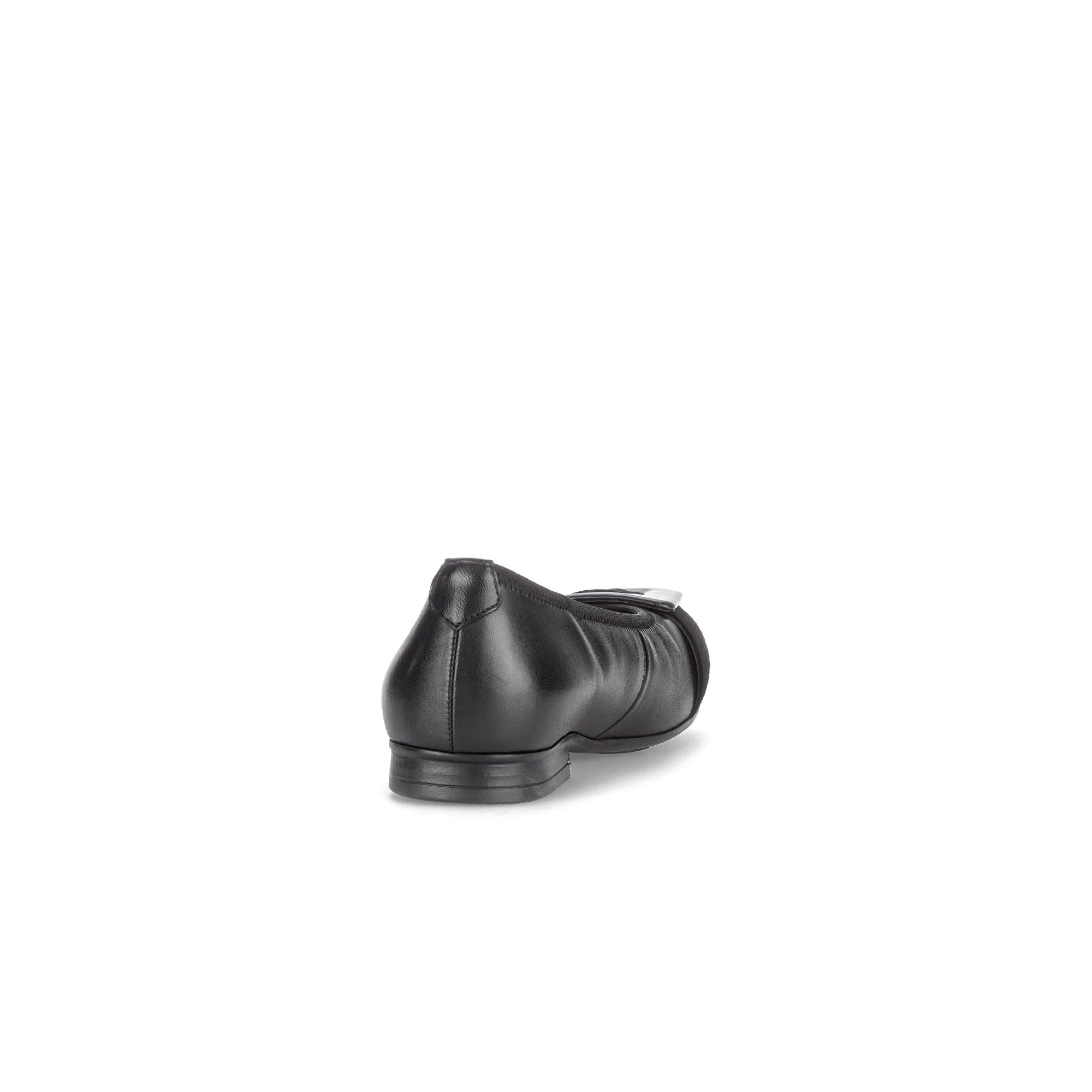 Gabor Paige Women's Black Dimpled Leather Slip-On Shoes, low heel, stylish and comfortable.