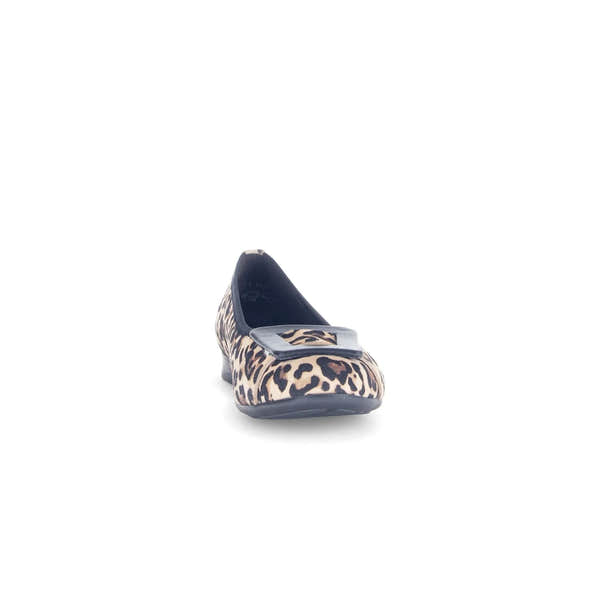 Gabor Paige Leopard Print Suede Slip-On Shoes for Women with Bow Detail and Black Sole