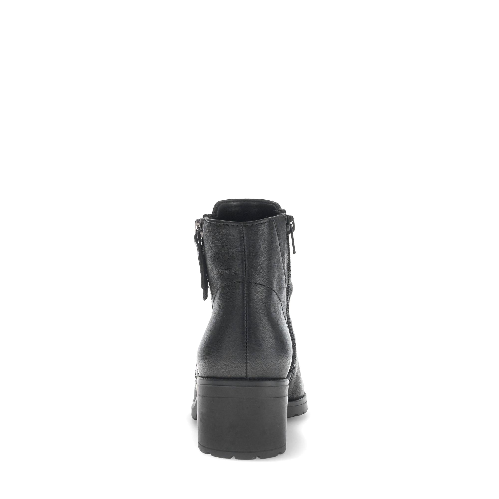 Gabor Jenna Women's Black Leather Side Zip Ankle Boots with Block Heel, stylish and soft leather.