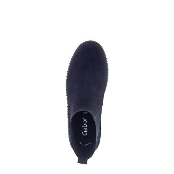 Gabor Lourdes Ladies Ocean Navy Velour Suede Pull-On Ankle Boots, 73.731.36, stylish and comfortable footwear.