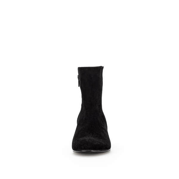 Gabor Abbey Women's Black Microsuede Side Zip Ankle Boots with a sleek, minimalist design.