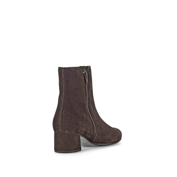 Gabor Abbey Ladies Chocolate Brown Microsuede Side-Zip Ankle Boots with Block Heel.