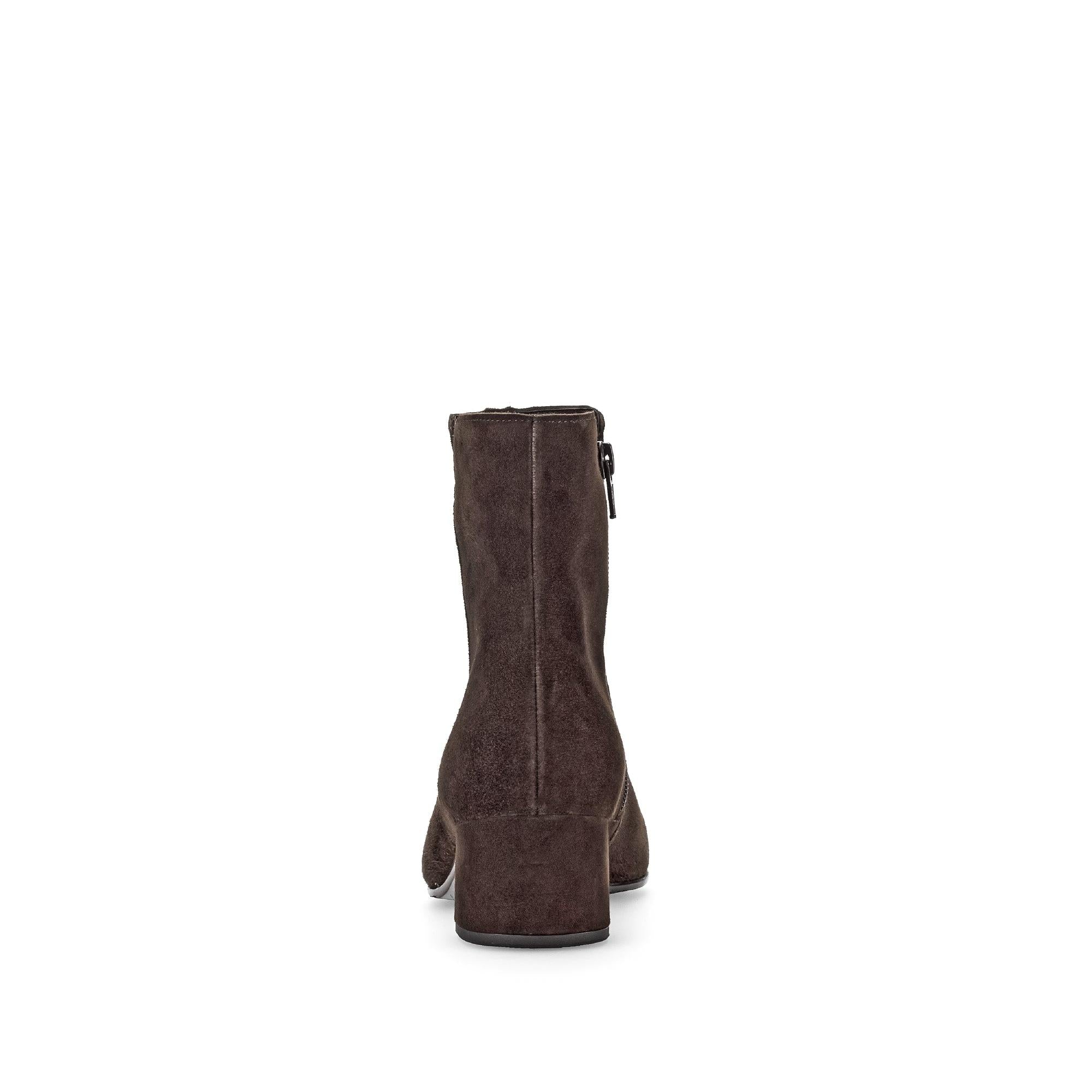 Gabor Abbey Ladies Chocolate Brown Microsuede Side Zip Ankle Boots, block heel, stylish and comfortable footwear.