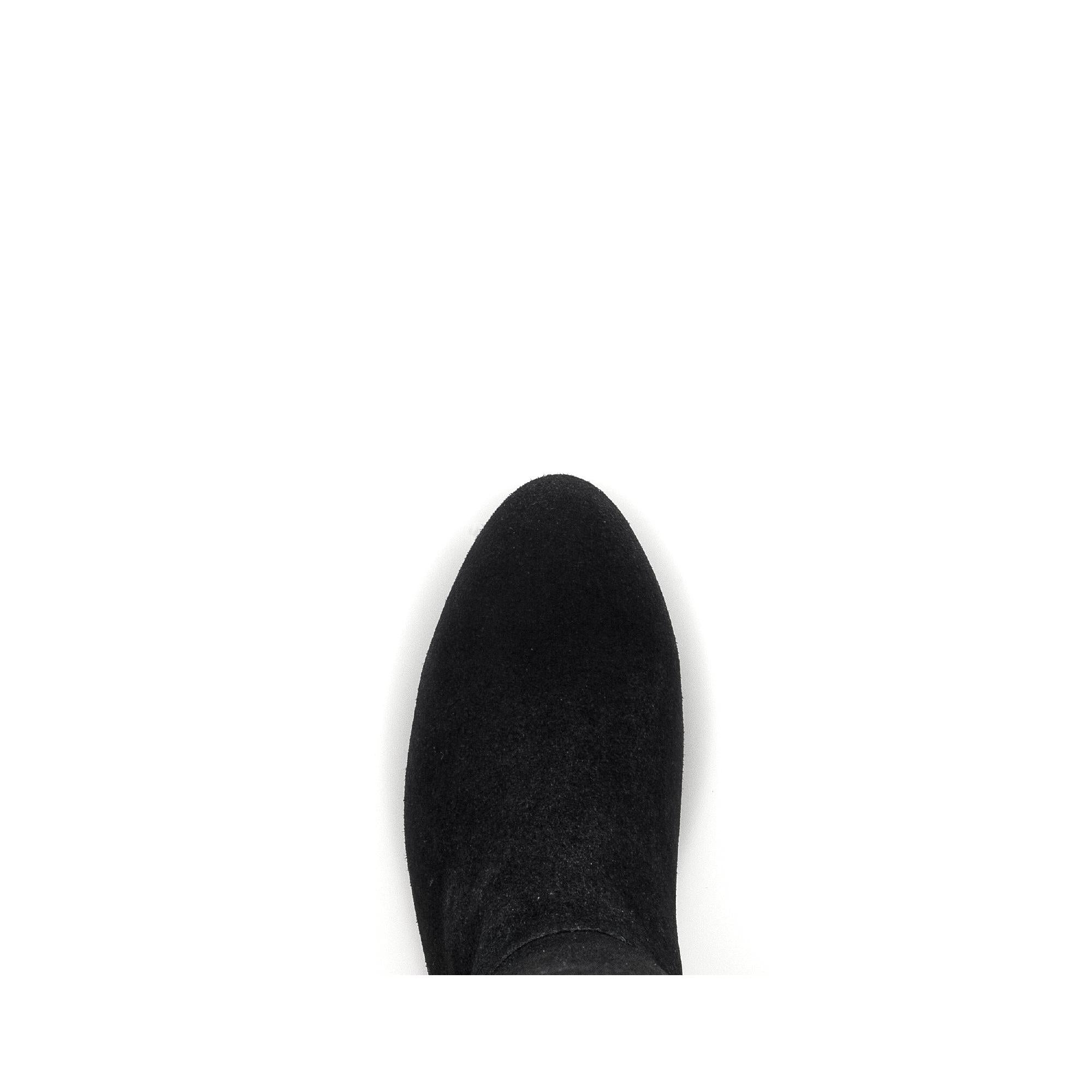 Gabor Ashby M Ladies black microsuede knee-high boots with side zip, stylish and comfortable footwear.