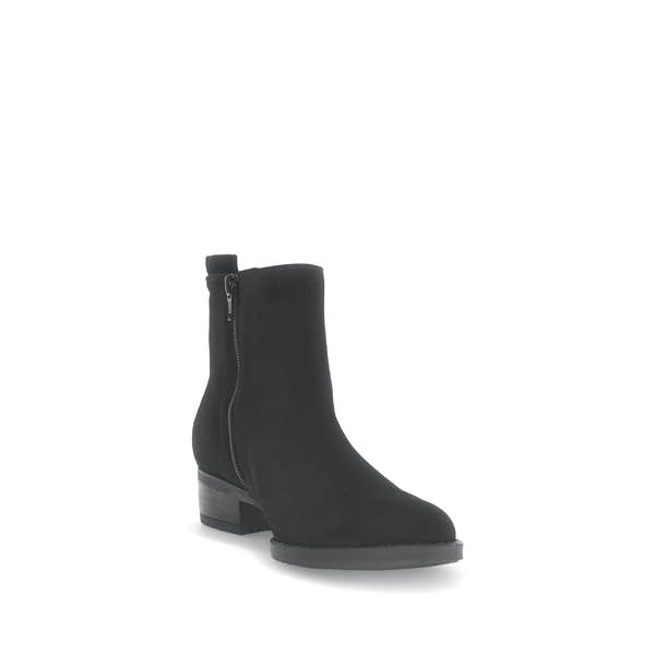 Gabor Gibside Ladies Black Suede Side Zip Ankle Boots with Block Heel, stylish and versatile footwear.