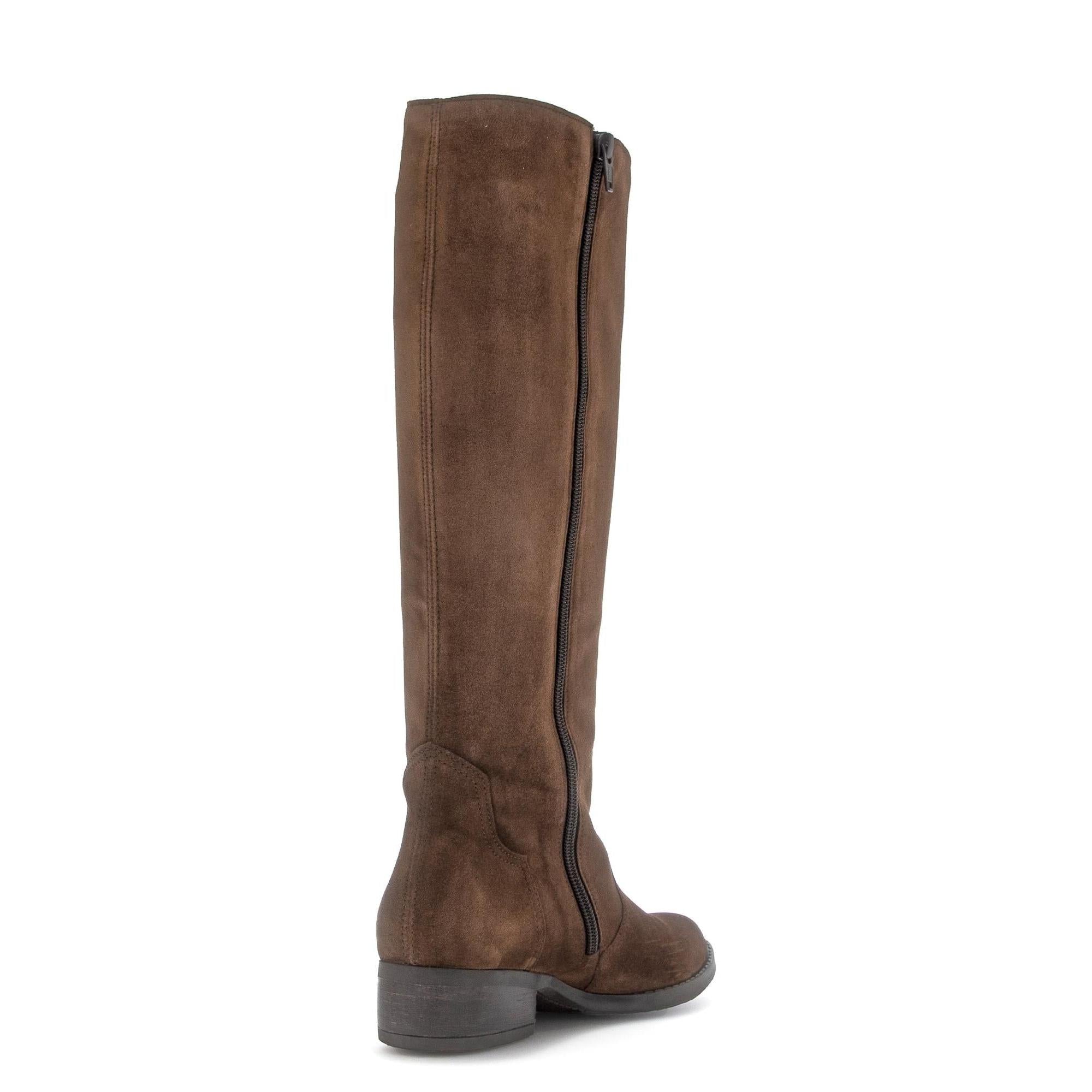 Gabor Garden Ladies Knee-High Suede Boots in Chestnut Brown with Side Zipper, 75.901.18, stylish and comfortable footwear.