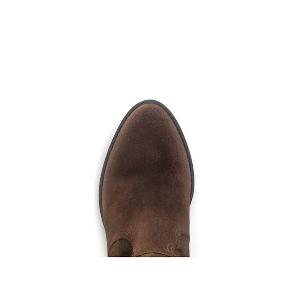 Gabor 75.901.18 garden ladies' knee-high boots in chestnut brown suede with side zipper, stylish and comfortable footwear.