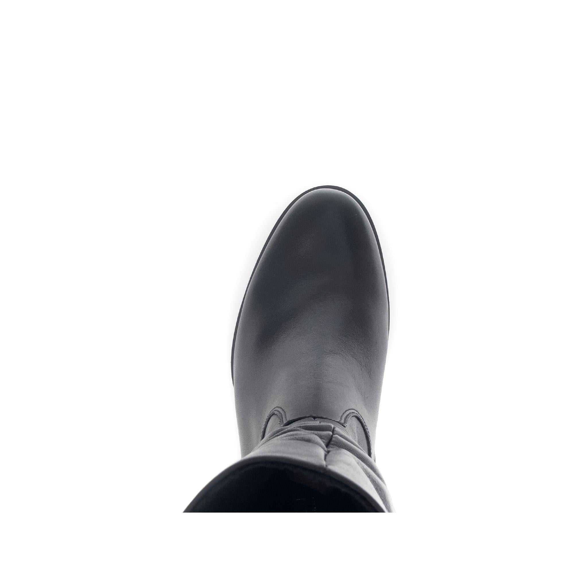 Gabor Olivetti Ladies Black Waxed Leather Side Zip Ankle Boots, pointed toe, ankle-height, stylish and versatile footwear.
