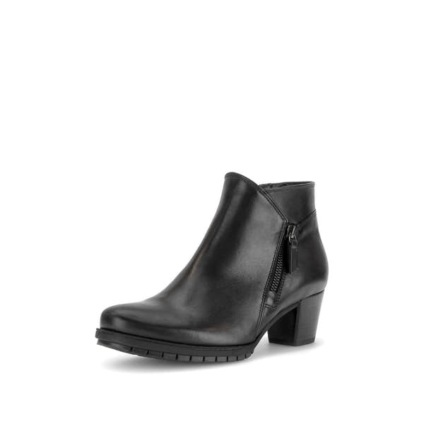 Gabor 8033.01.001 Olivetti Ladies Black Leather Heeled Ankle Boots