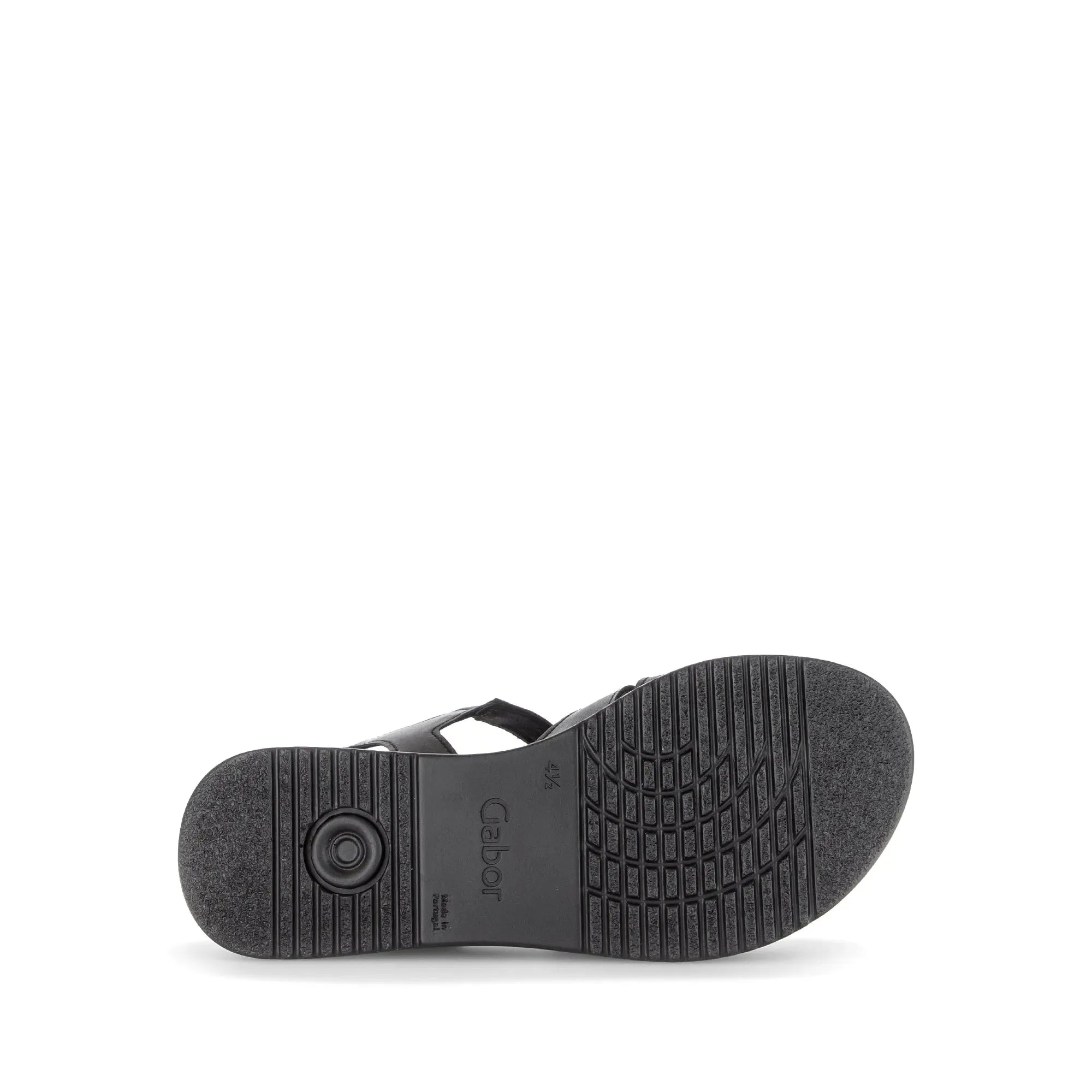 Gabor Abel women's black leather touch-fastening sandals with cushioned sole and slip-resistant rubber outsole.