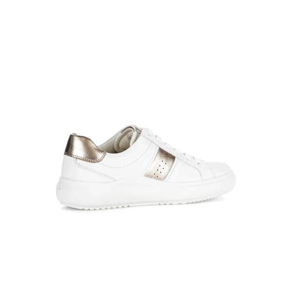 Gabor 83.360.21 Jade white leather women's lace-up trainers with metallic heel detail.