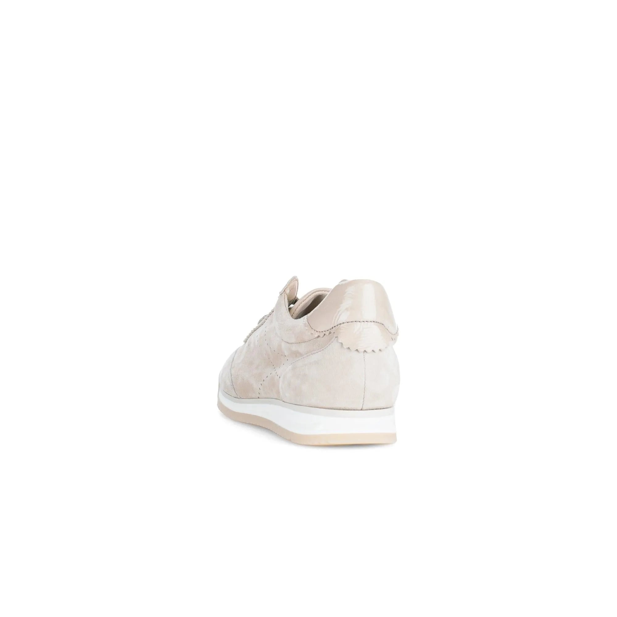 Gabor Novice trainers in oak leather, featuring a soft suede finish and gloss accents with a lightweight white sole.