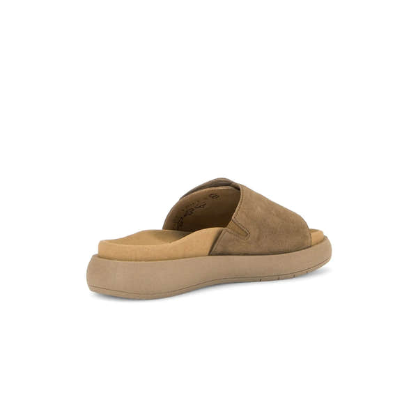 Gabor Adios Ladies brown leather touch fastening sandals with chunky sole and open toe for casual summer wear.