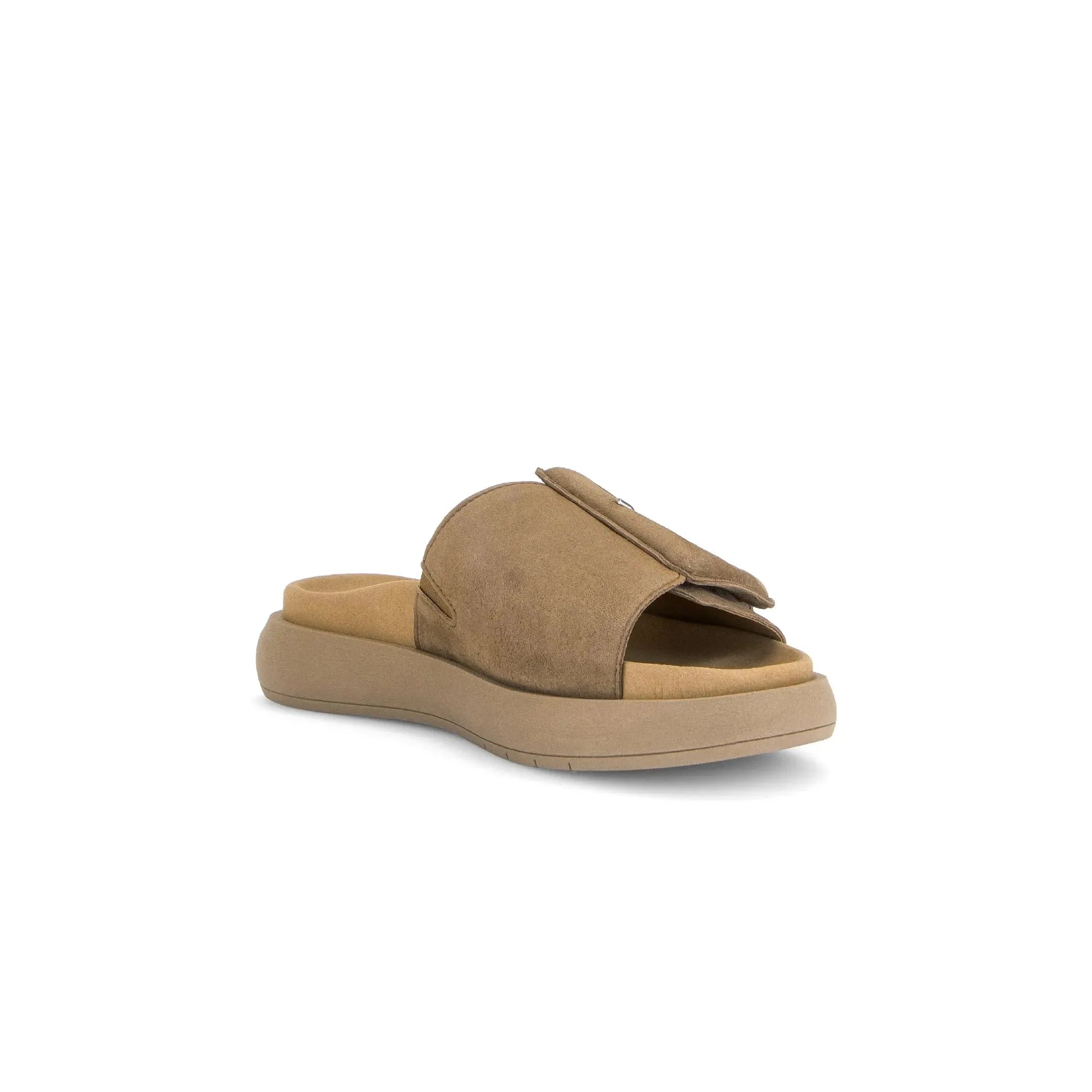 Gabor Adios Ladies Brown Leather Touch Fastening Sandals, slip-on, open toe, cushioned sole, casual women's footwear.