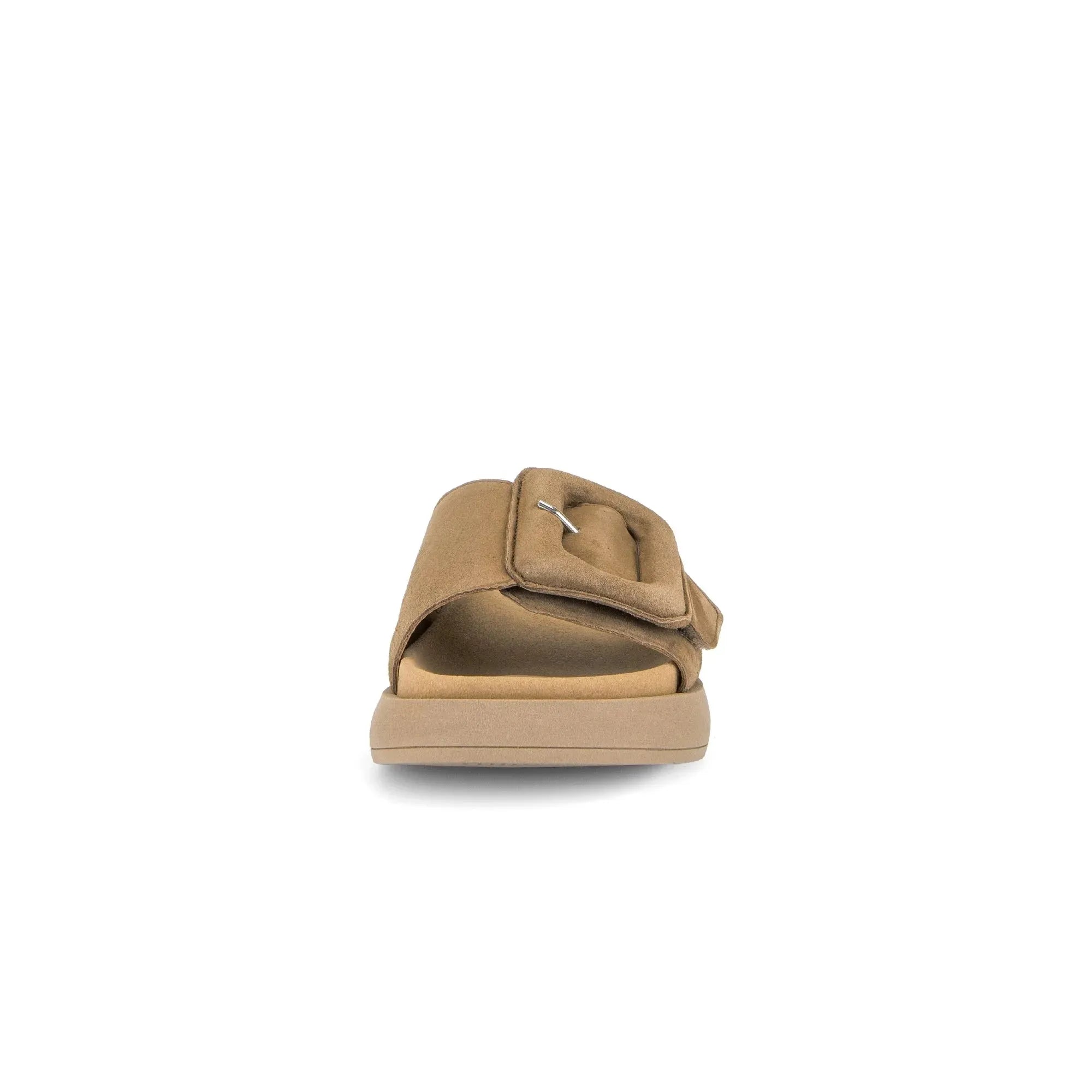 Gabor Adios Ladies brown leather touch-fastening sandals with a chunky sole and open-toe design.