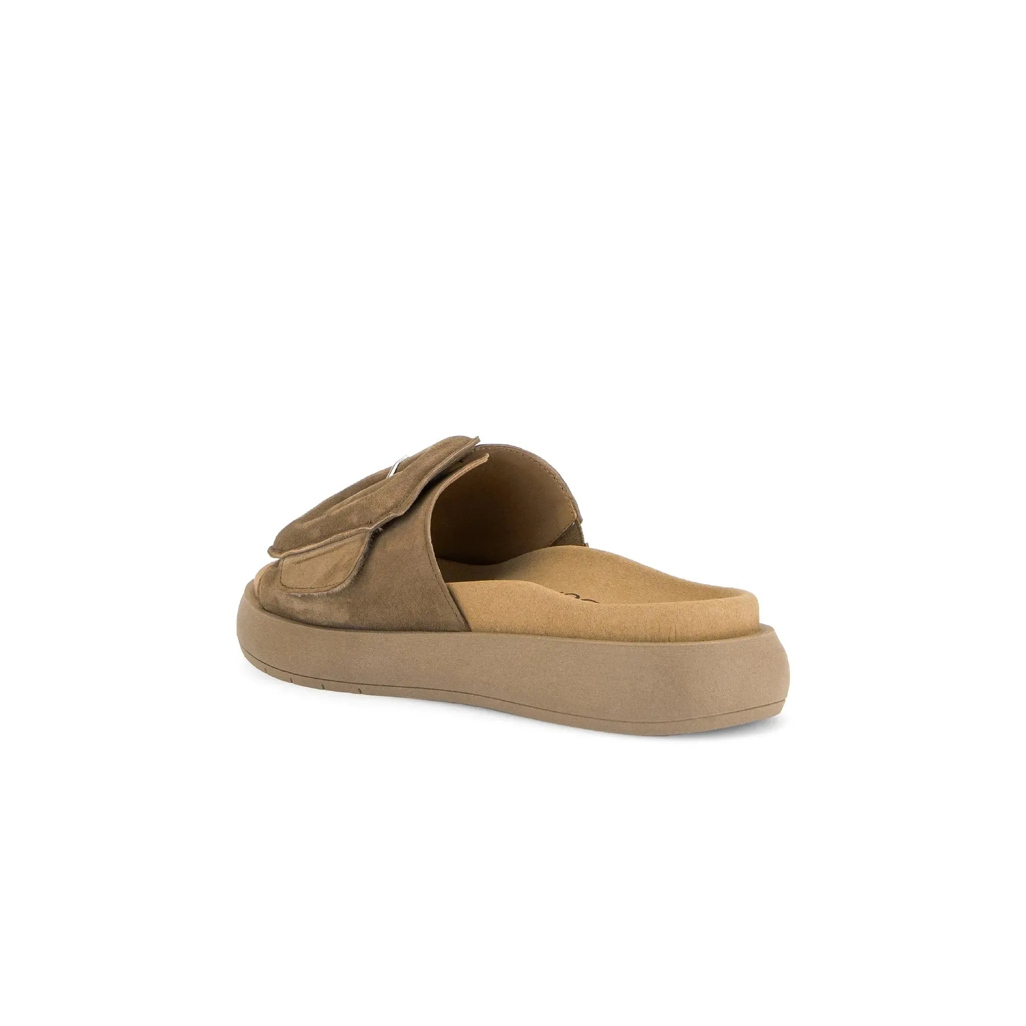Gabor Adios Ladies brown leather touch-fastening sandals with open toe and cushioned sole.
