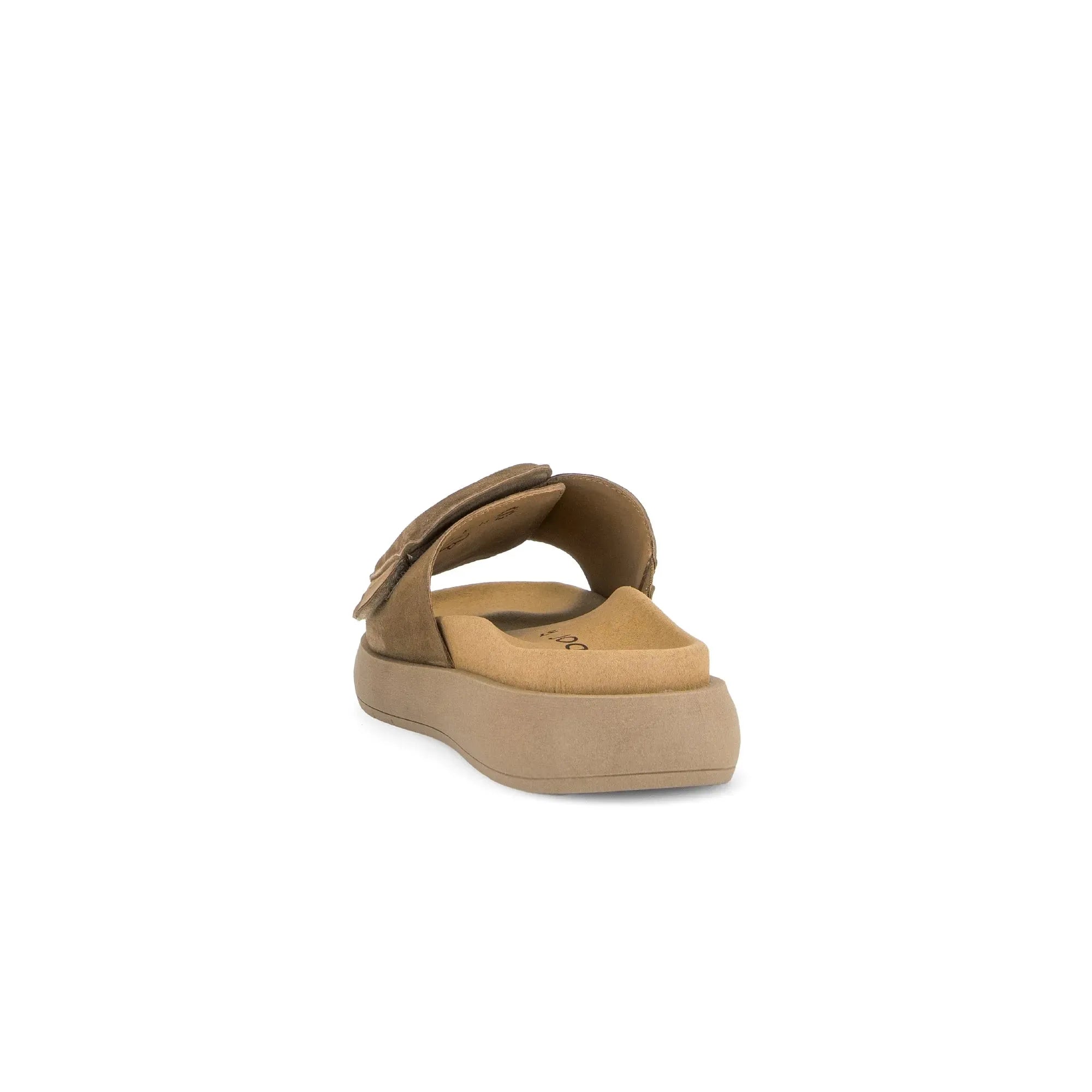 Gabor 83.751.18 Adios Ladies brown leather sandals with touch fastening and chunky sole.