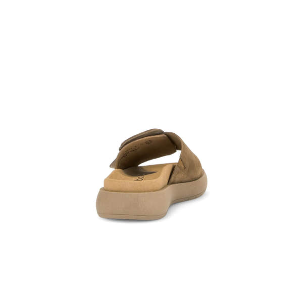 Gabor Adios Ladies Brown Leather Sandals with Touch Fastening, open-toe design, stylish comfort for women.