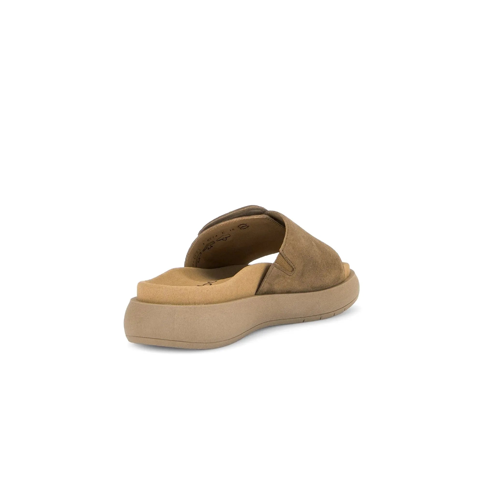 Gabor Adios Ladies brown leather sandals with touch fastening, cushioned sole and comfortable design.