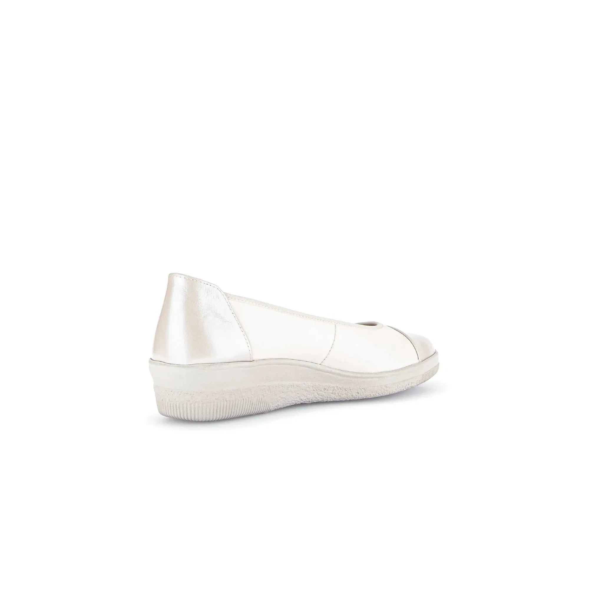 Gabor Petunia Ivory Leather Slip-On Shoes for Women, casual women's footwear, minimal design with a cushioned sole.
