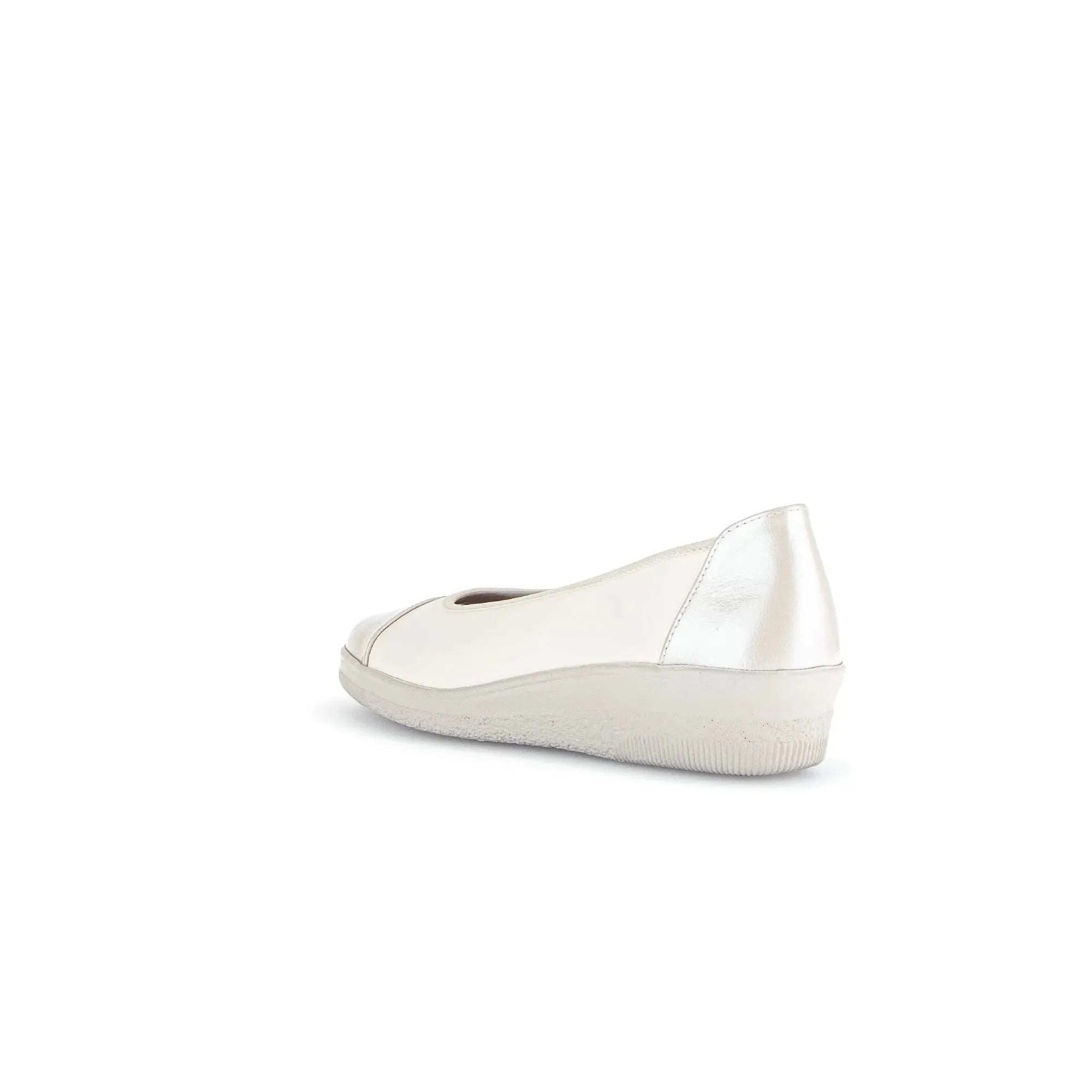 Gabor Petunia Ladies Ivory Leather Slip-On Shoes, lightweight, casual, and comfortable women's footwear with smooth leather finish.